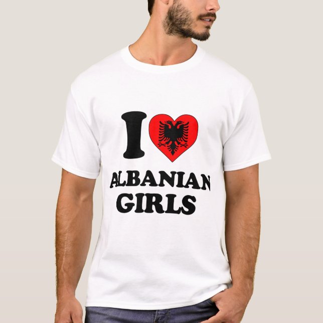 I kärlek Albanska flickor T Shirt (Framsida)