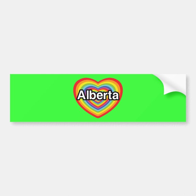 I kärlek Alberta, regnbåge Bildekal (Framsidan)