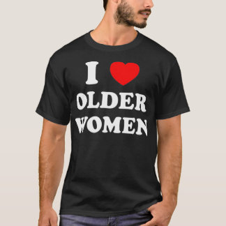 I Kärlek Äldre kvinnor Heart Hett Mammor T Shirt