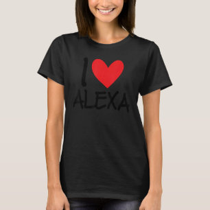 I Kärlek Alexa Namn Heart Personlig Manar Guy BFF T Shirt