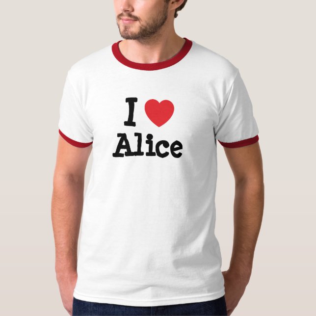I kärlek Alice hjärta T-Shirt (Framsida)