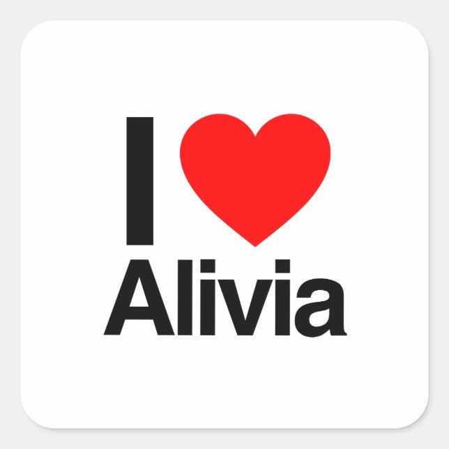 i kärlek alivia fyrkantigt klistermärke (Framsida)