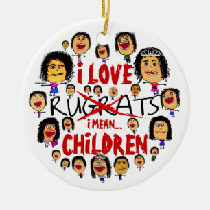 I Kärlek All Children Tecknad Julgransprydnad Keramik