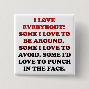 I Kärlek Alla Funny Button Badge Pin Knapp