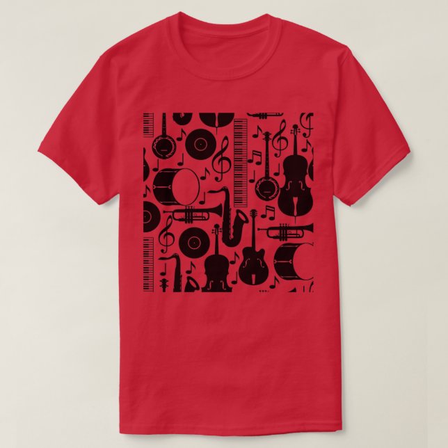 I kärlek alla musikinstrument t shirt (Design framsida)