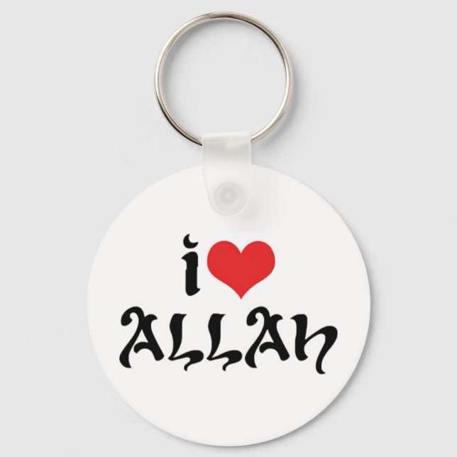 I Kärlek Allah Keychain Nyckelring (Framsida)