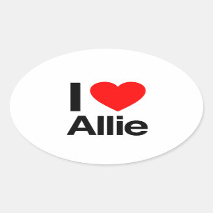 i kärlek allie ovalt klistermärke