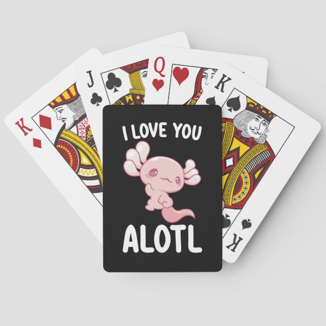 I Kärlek Alotl Axolotl Valentindagen Casinokort (Baksidan)
