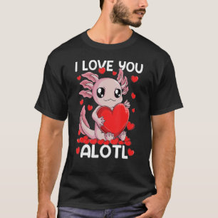 I Kärlek Alotl Axolotl Valentine Day Heart Girls W T Shirt
