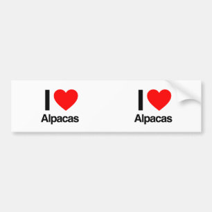 i kärlek alpacas bildekal