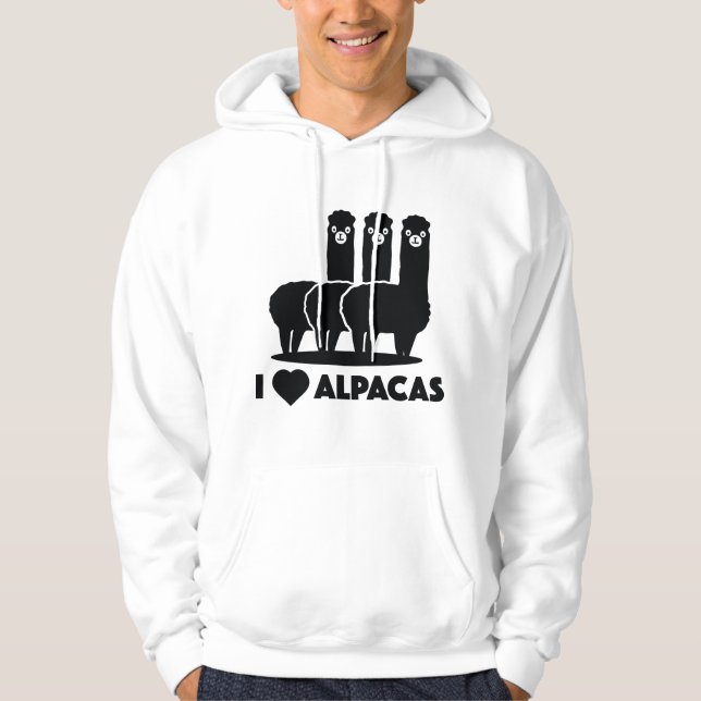 I Kärlek Alpacas Hoodie (Framsida)