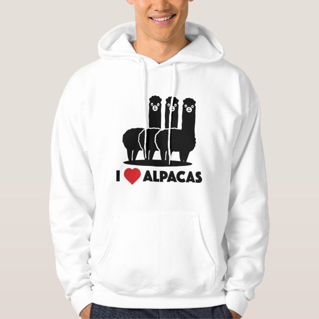 I Kärlek Alpacas Hoodie (Framsida)