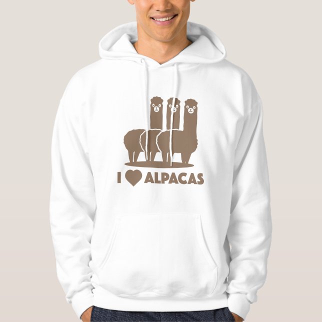 I Kärlek Alpacas Hoodie (Framsida)