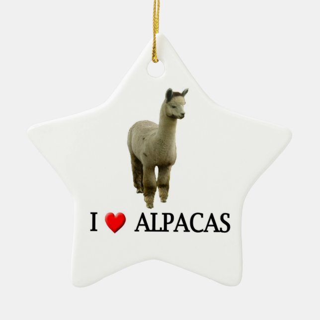 I kärlek alpacas julgransprydnad keramik (Framsidan)