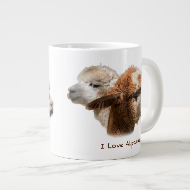 I Kärlek Alpacas Large Muggar Jumbo Mugg (Framsida höger)