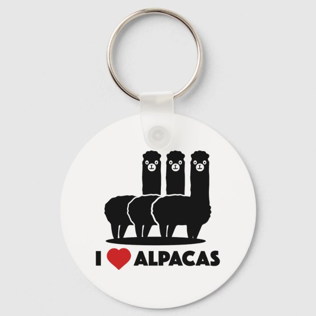 I Kärlek Alpacas Nyckelring (Framsida)