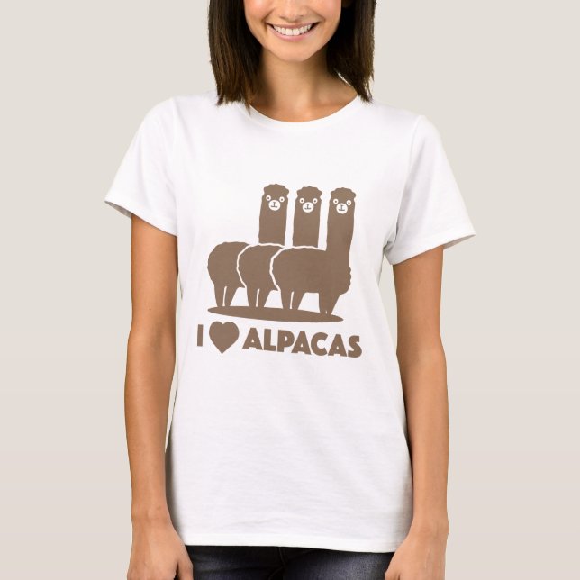 I Kärlek Alpacas T Shirt (Framsida)