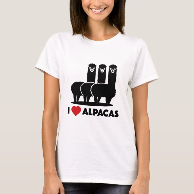 I Kärlek Alpacas T Shirt (Framsida)
