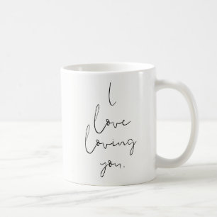 "I kärlek älskar dig" enkel handskriven typografi Kaffemugg