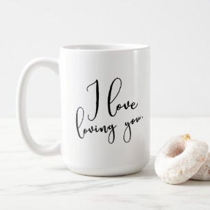 "I kärlek älskar dig" Söt Handskriftlig typografi Kaffemugg