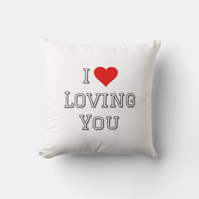 I Kärlek älskar du romerska Valentine Typography Kudde (Framsida)