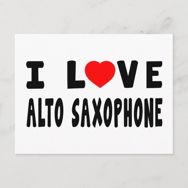 I Kärlek Alto Saxophone Vykort (Framsida)