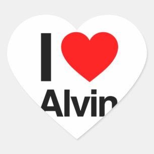 i kärlek alvin hjärtformat klistermärke