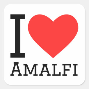 I kärlek amalfi fyrkantigt klistermärke