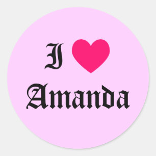 I Kärlek Amanda Runt Klistermärke