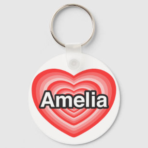 I kärlek Amelia. I kärlek du Amelia. Hjärta Nyckelring