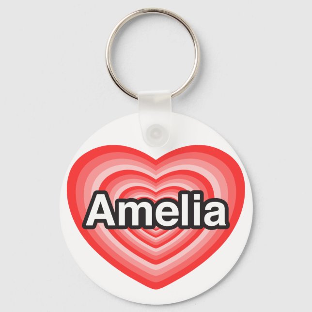 I kärlek Amelia. I kärlek du Amelia. Hjärta Nyckelring (Framsida)