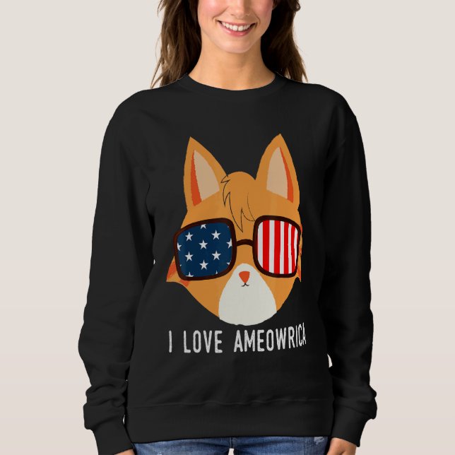 I Kärlek Ameowrica American Orange Tabby katt Pet T Shirt (Framsida)
