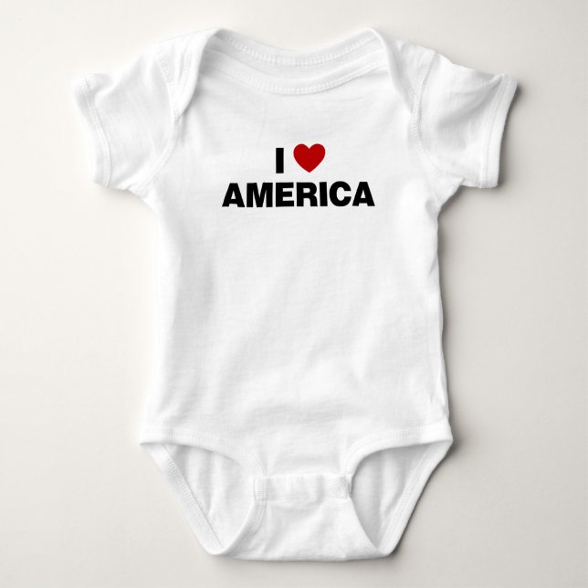 I Kärlek America Baby Bodykostym T Shirt (Framsida)