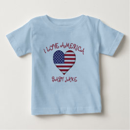 I Kärlek America Flagga Add Baby Namn T Shirt