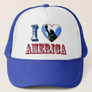 I Kärlek America Liberty Heart Logotyp Truckerkeps