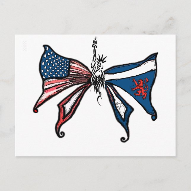 I Kärlek america och Skottland! Vykort (Framsida)