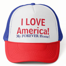 I Kärlek America Rött vitt blått Hat