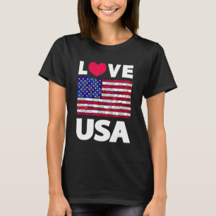 I Kärlek America USA flagga Illustration Graphic D T Shirt