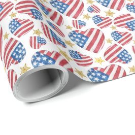 I Kärlek America Wrapping Papper Presentpapper