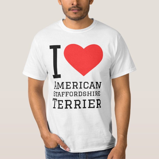 I kärlek American Stbudsdshire skräcker T Shirt (Framsida)