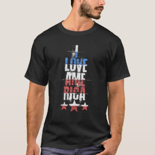 I Kärlek Amerika 4:e juli Oberoende USA flagga 2 T Shirt