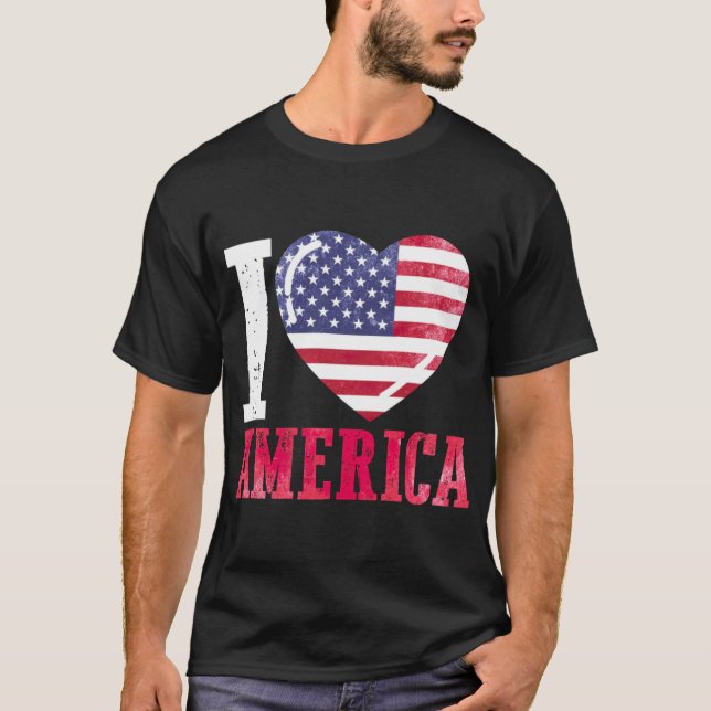 I Kärlek Amerika I kärlek Amerika T Shirt (Framsida)