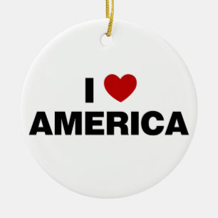 I Kärlek Amerika Julgransprydnad Keramik