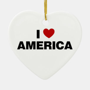 I Kärlek Amerika Julgransprydnad Keramik
