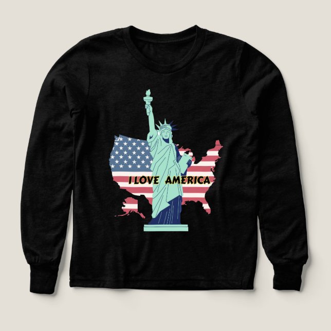 I Kärlek Amerika - Liberty & Pride T-Shirt (Design framsida)