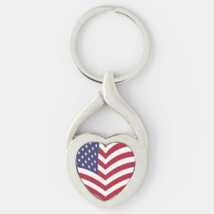 I KÄRLEK AMERIKA TWISTED HEART SILVERFÄRGAD NYCKELRING