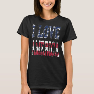 I Kärlek Amerika USA flagga Manar Kvinnor Patrioti T Shirt
