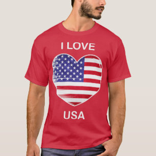 I Kärlek Amerika USA flagga Mitt hem Min Land 2 T Shirt