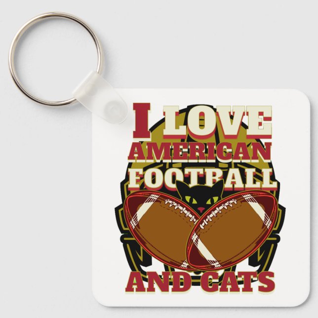 I KÄRLEK AMERIKANSKA FOTBOLL OCH KATTER NYCKELRING (Framsida)