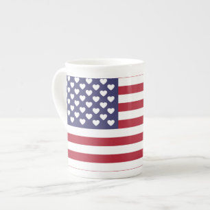 I KÄRLEK AMERIKAS FÖRENTA STATER BENPORSLIN MUGG